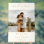 写真モダンエレガントの結婚歓迎 アクリルサイン (ニュートラル)