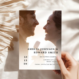 写真モダンエレガントのClassy日付の保存 招待状