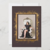 写真モダンエレガントキンセアニェラ金ゴールド招待状 招待状 (裏面)