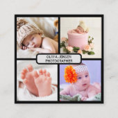 写真モダンエレガントコラージュ写真家qrコード スクエア名刺 (正面)