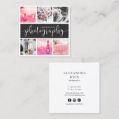 写真モダンエレガントコラージュ写真 スクエア名刺 (正面/裏面)