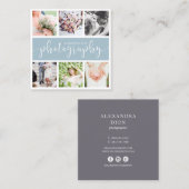 写真モダンエレガントコラージュ写真 スクエア名刺 (正面/裏面)