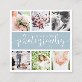 写真モダンエレガントコラージュ写真 スクエア名刺