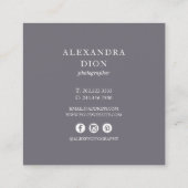 写真モダンエレガントコラージュ写真 スクエア名刺 (裏面)