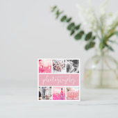 写真モダンエレガントコラージュ写真 スクエア名刺 (スタンド正面)