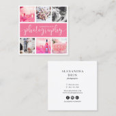 写真モダンエレガントコラージュ写真 スクエア名刺 (正面/裏面)