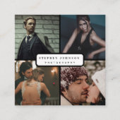 写真モダンエレガントコラージュ写真QRコード スクエア名刺 (正面)