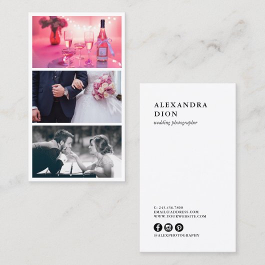 写真モダンエレガントコラージュ 名刺 (正面/裏面)