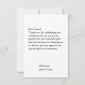 写真モダンエレガントシンプル結婚は感謝していあなた サンキューカード (裏面)