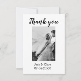 写真モダンエレガントシンプル結婚は感謝していあなた サンキューカード