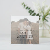 写真モダンエレガントスタイリッシュ結婚の 招待状 (スタンド正面)