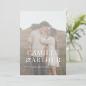 写真モダンエレガントスタイリッシュ結婚の 招待状 (スタンド正面)