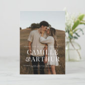 写真モダンエレガントスタイリッシュ結婚の 招待状 (スタンド正面)