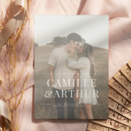 写真モダンエレガントスタイリッシュ結婚の 招待状