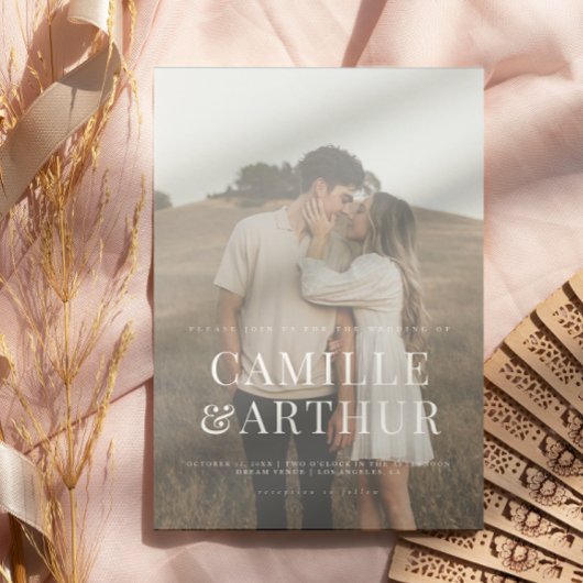 写真モダンエレガントスタイリッシュ結婚の 招待状