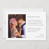 写真モダンエレガントタイポグラフィメ結婚ッセージ サンキューカード (裏面)