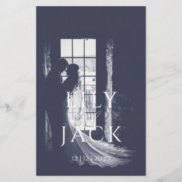 写真モダンエレガントタイポグラフィ結婚のメニュー