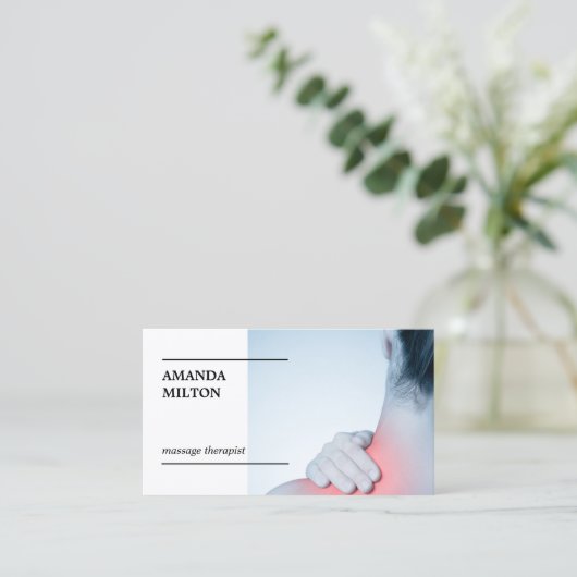 写真モダンエレガントマッサージセラピストビジネスCa 名刺 (スタンド正面)