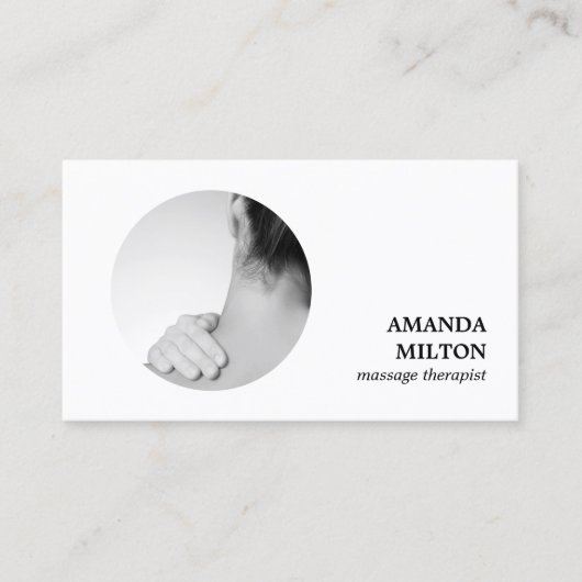 写真モダンエレガントマッサージセラピスト 名刺 (正面)