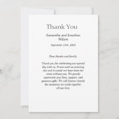 写真モダンエレガントミニマルサンキューカード 招待状 (裏面)