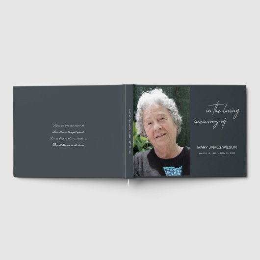 写真モダンエレガントミニマル悔やみや弔慰記念碑 ゲストブック (全面)