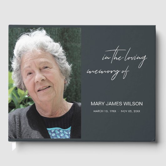 写真モダンエレガントミニマル悔やみや弔慰記念碑 ゲストブック (正面)