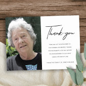 写真モダンエレガントミニマル悔やみや弔慰記念碑 サンキューカード