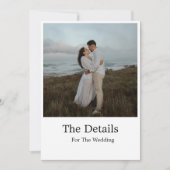 写真モダンエレガントミニマル詳細カード 招待状 (正面)