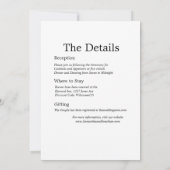 写真モダンエレガントミニマル詳細カード 招待状 (裏面)