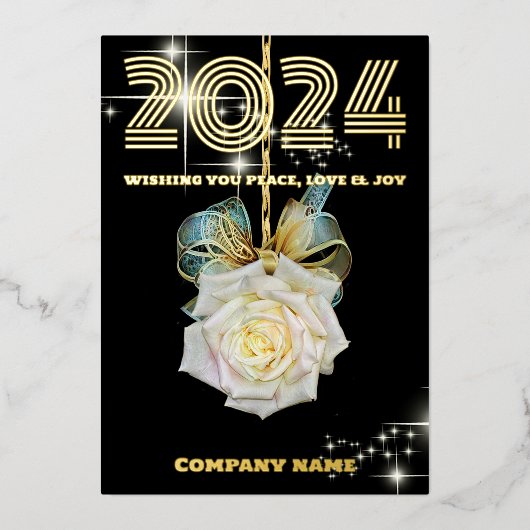 写真モダンエレガントミニマル，会社名， 箔シーズンカード (正面)