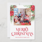写真モダンエレガントメリー・クリスマス シーズンカード (正面)