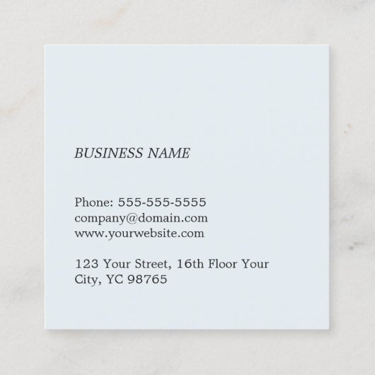 写真モダンエレガントユニークマッサージセラピスト スクエア名刺 (裏面)