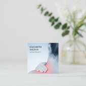 写真モダンエレガントユニークマッサージセラピスト スクエア名刺 (スタンド正面)