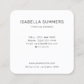 写真モダンエレガント不動産仲介業者金融プロフェッショナル スクエア名刺 (裏面)