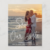 写真モダンエレガント予算の結婚式の日付の保存 (正面)