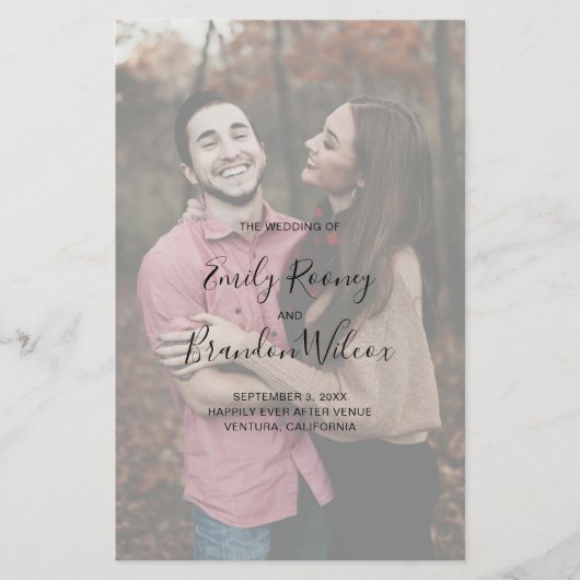 写真モダンエレガント予算結婚式 プログラム チラシ (正面)