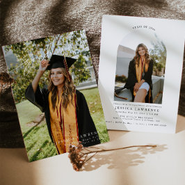 写真モダンエレガント卒業党招待状 招待状