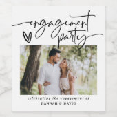 写真モダンエレガント婚約パーティ ワインラベル (シングルラベル)