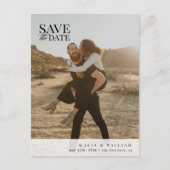 写真モダンエレガント日付の保存 ポストカード (正面)