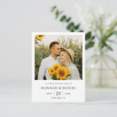 写真モダンエレガント日付の保存 案内ポストカード (スタンド正面)