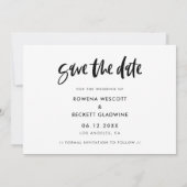 写真モダンエレガント日付の保存 案内状 (裏面)