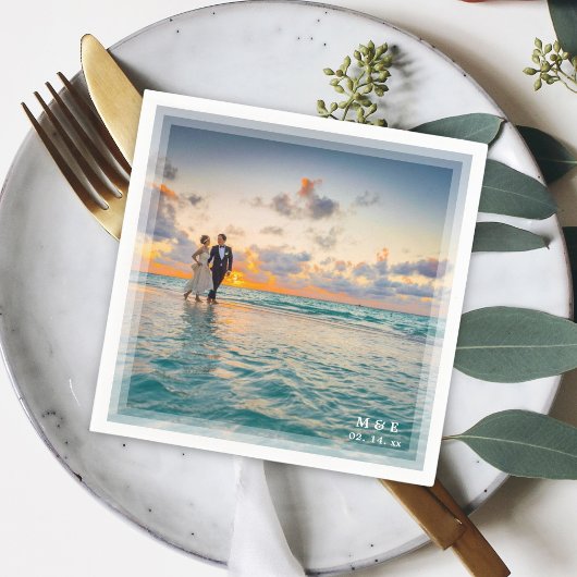 写真モダンエレガント結婚披露宴 スタンダードカクテルナプキン