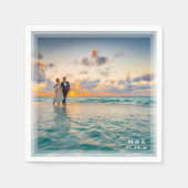 写真モダンエレガント結婚披露宴 スタンダードカクテルナプキン (正面)