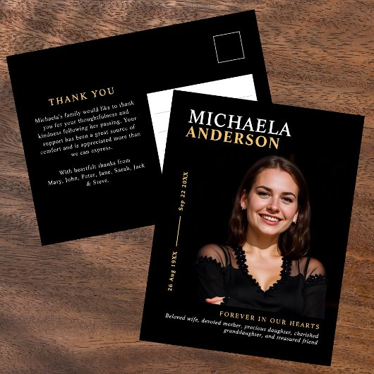 写真モダンエレガント葬儀/メモリアル ポストカード