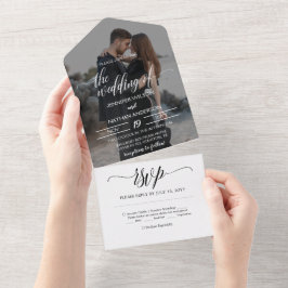 写真モダンエレガント オールインワン招待状