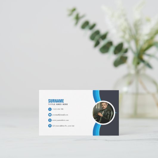 写真モダンエレガント 名刺 (スタンド正面)