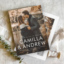 写真モダンエレガントQRコー結婚ド