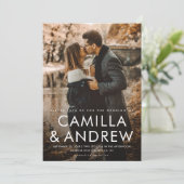 写真モダンエレガントQRコー結婚ド 招待状 (スタンド正面)