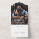 写真モダンエレガントRSVP結婚の オールインワン招待状 (内側)