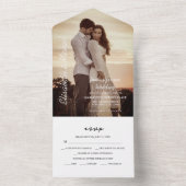 写真モダンエレガントSage Green結婚の オールインワン招待状 (内側)